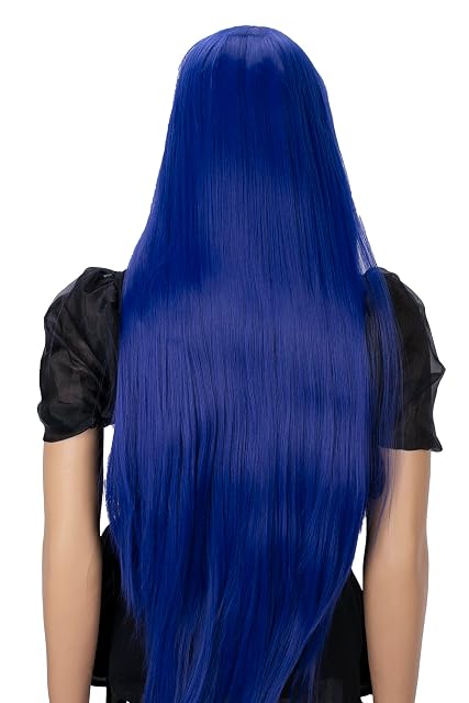 Foto 5 de 6 de CAISHA Peluca De Pelo Extra Largo De 80cm Peluca De Fiesta De Cosplay Voluminosa Wig Azul Oscuro CP20