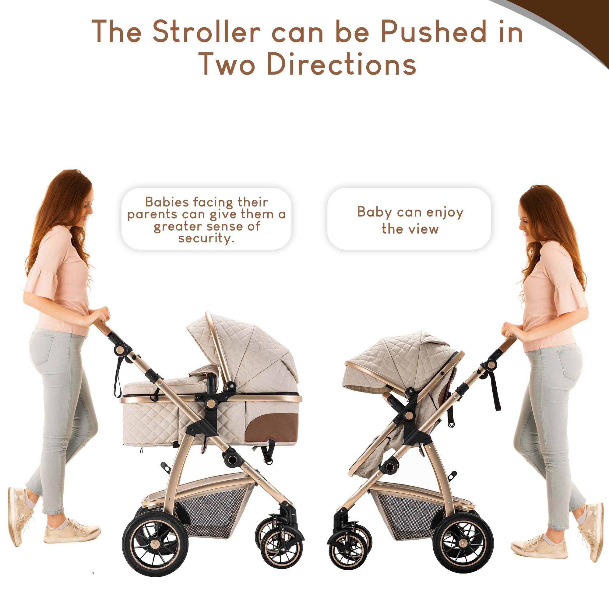 Kinderwagen 3 in 1 Baby Born mit ISOFIX Basis & Babyschale, Bergsteiger Stroller, klappbar, 5-Punkt-Sicherheitsgurt, 22 kg, Blau