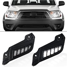 LED Front Side Marker Headlight Kit for Toyota Tacoma 2012-2015 | Switchback White DRL & Dynamic Amber Sequential Turn Signal | 2-Piece Replacement Bumper Grill Assembly