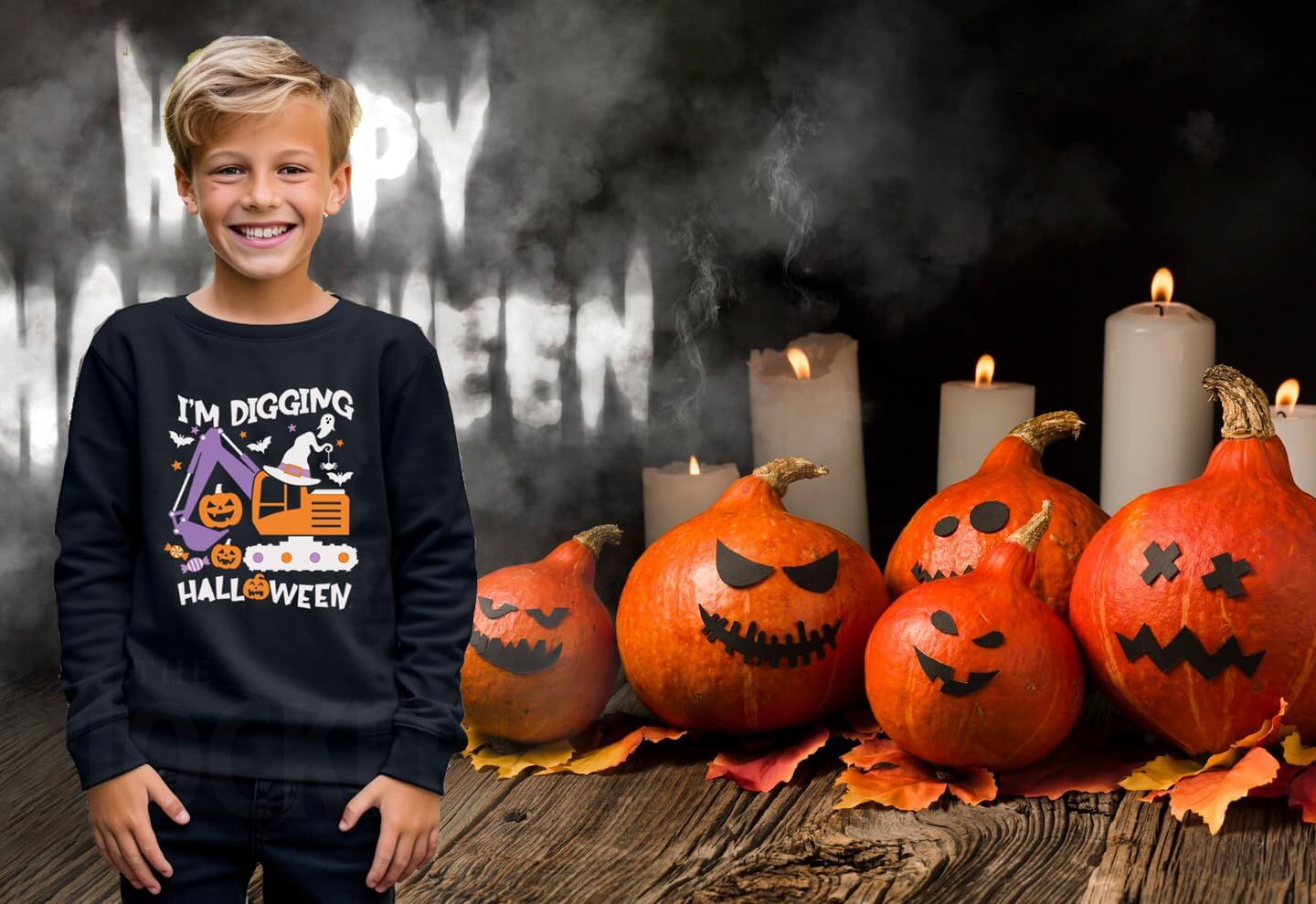 Halloween Sweatshirt Kids Glow in the Dark Dinosaur Shirt Boys Pumpkin Tops Bat Long Sleeve Cotton Outfits 1-11T