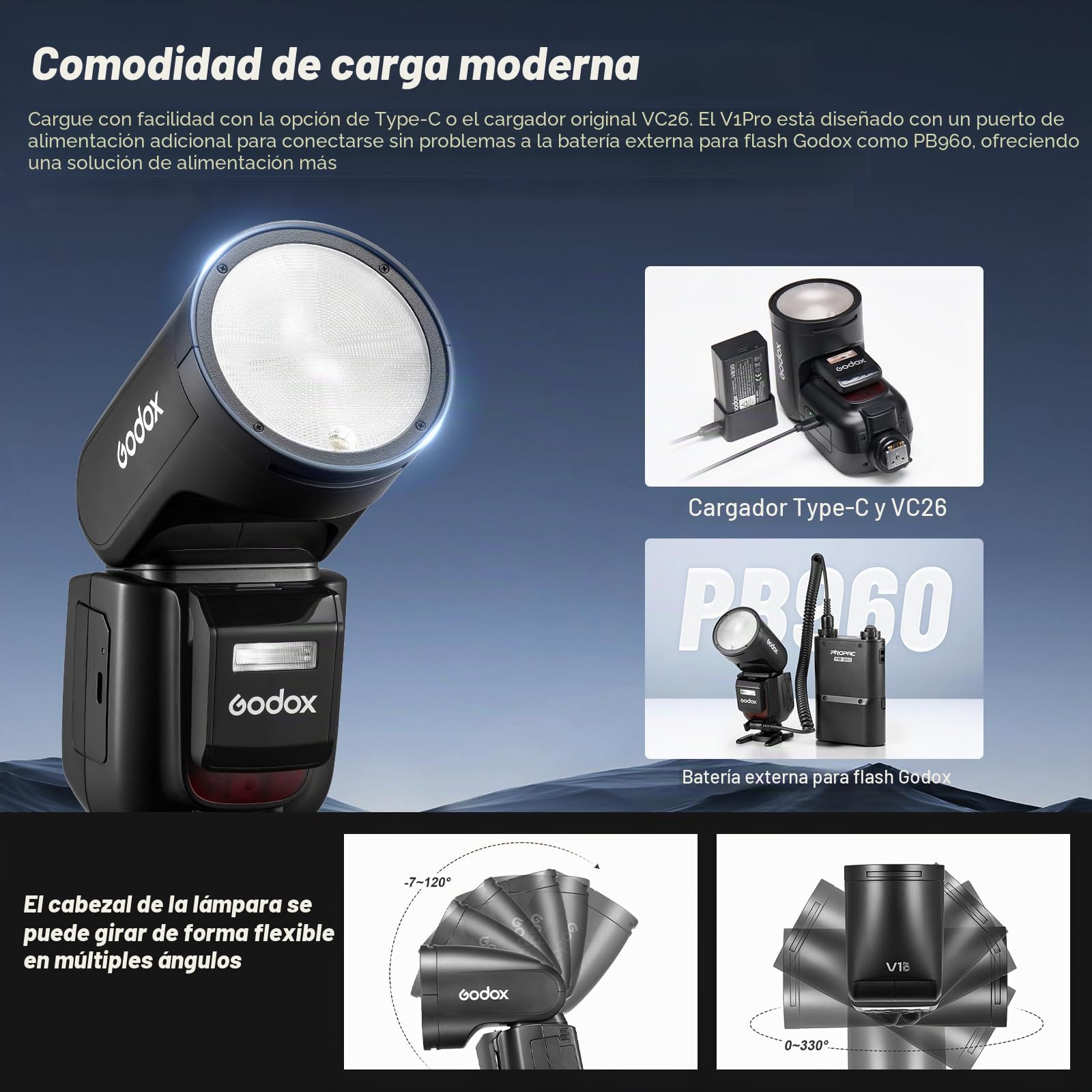 Godox V1PRO-N V1Pro N Cabeza Redonda Flash de Cámara con AK-R1 TTL Speedlite 2.4G Inalámbrico TTL Speedlight Strobe,76Ws HSS 1/8000s con Batería Li-Ion para Cámaras Nikon