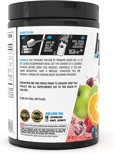 Miniatura 4 de BPI Sports Best Aminos - BCAA Powder Post Workout & Glutamine Recovery Drink con aminoácidos de cadena ramificada para hidratación y recuperación,