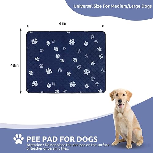 Miniatura 10 de Almohadillas lavables para orina para perros, paquete de 2, almohadillas reutilizables de 36 x 48 pulgadas para entrenamiento de cachorros con gran