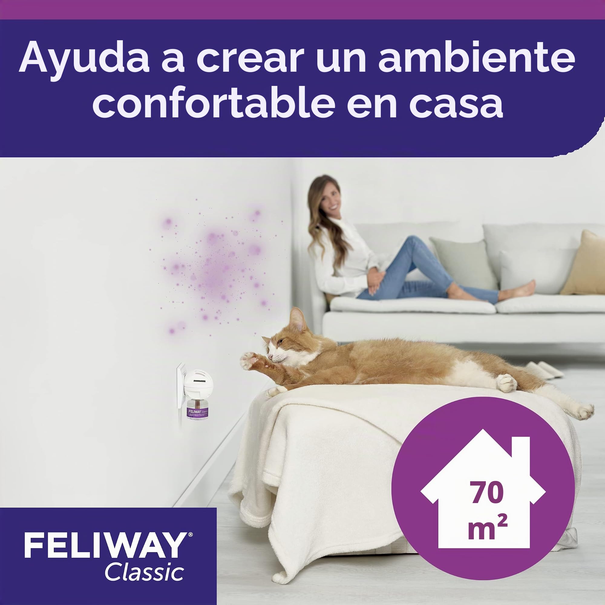 FELIWAY Classic - 3 recambios calmantes para Gatos de 30 días sin Olor para difusor de feromonas, 3 x 48 ml, Ayuda a Resolver los Signos comunes de estrés en Gatos y Gatitos, Recomendado por
