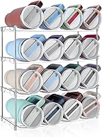 SPOSPO Stackable Water Bottle Organizer for Stanley 40oz & YETI Tumblers - Holds 16 Bottles, Kitchen Cabinet Rack for Tumblers & Wine