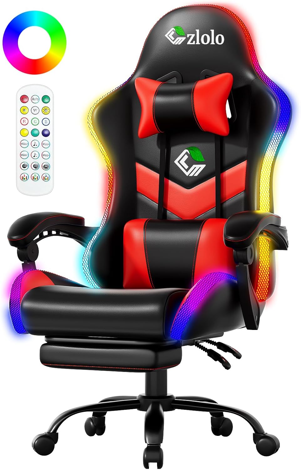 Czlolo Gaming Chair Upgraded RGB LED Lights Computer