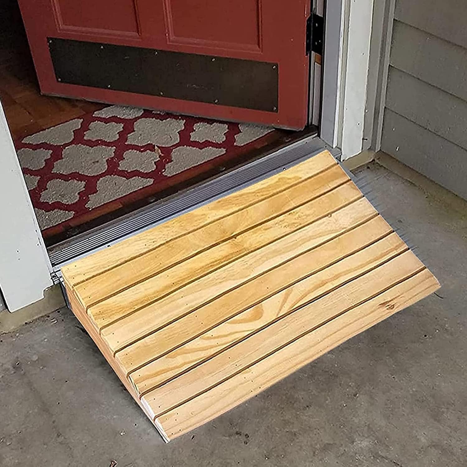 Rampas de Entrada for el hogar, rampas de umbral para sillas de Ruedas Pendiente de Entrada de Madera, rampa de bordillo Antideslizante para Andador/Bicicleta/Scooter, Carga 270 kg (Size :