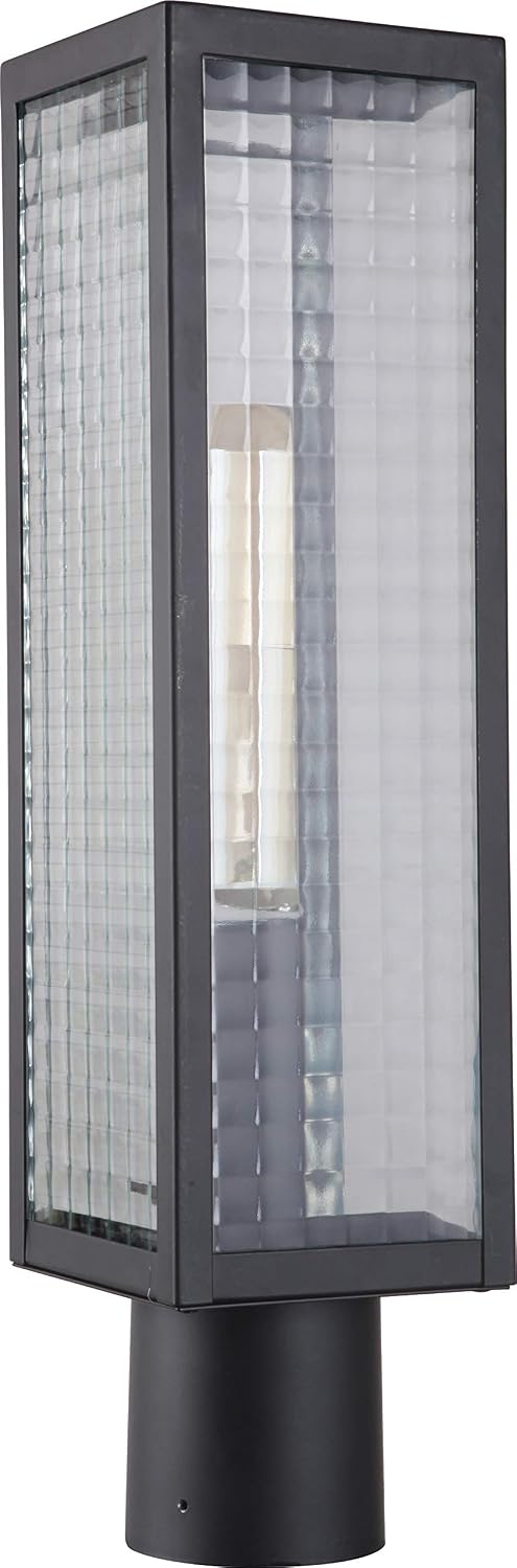 Craftmade Deka Large Post Mount Midnight Square Clear