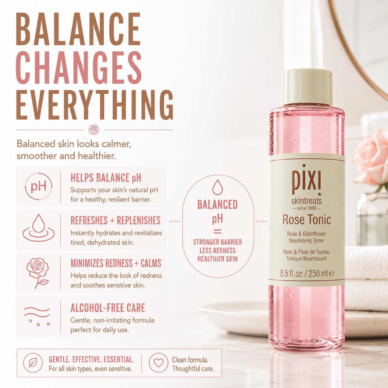 Pixi Beauty Różowy Tonic Sealed Soothe & Nourish Skin, 250 ml