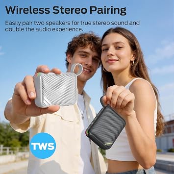 Monster S360 Portable Bluetooth Speaker, IPX7 Waterproof, Bluetooth 6.0, 20H Playtime, Powerful Stereo Sound, Support TF Card, Clear Hands-Free Calling Speaker for Home, Outdoors and Travel, Gray