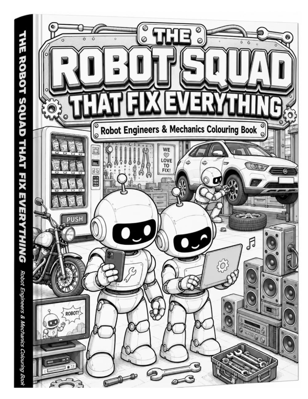 THE ROBOT SQUAD THAT FIX EVERYTHING: Robot Engineers & Mechanics Colouring Book