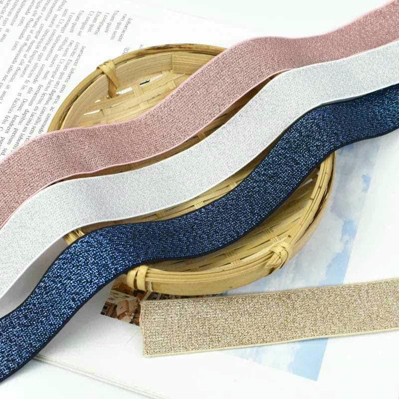 Elastyczna taśma nylonowa, Nylon Spandex Elastic Band 25-50mm 2-5 Meters Multicolor(BlackGold 50mm,5Meters)