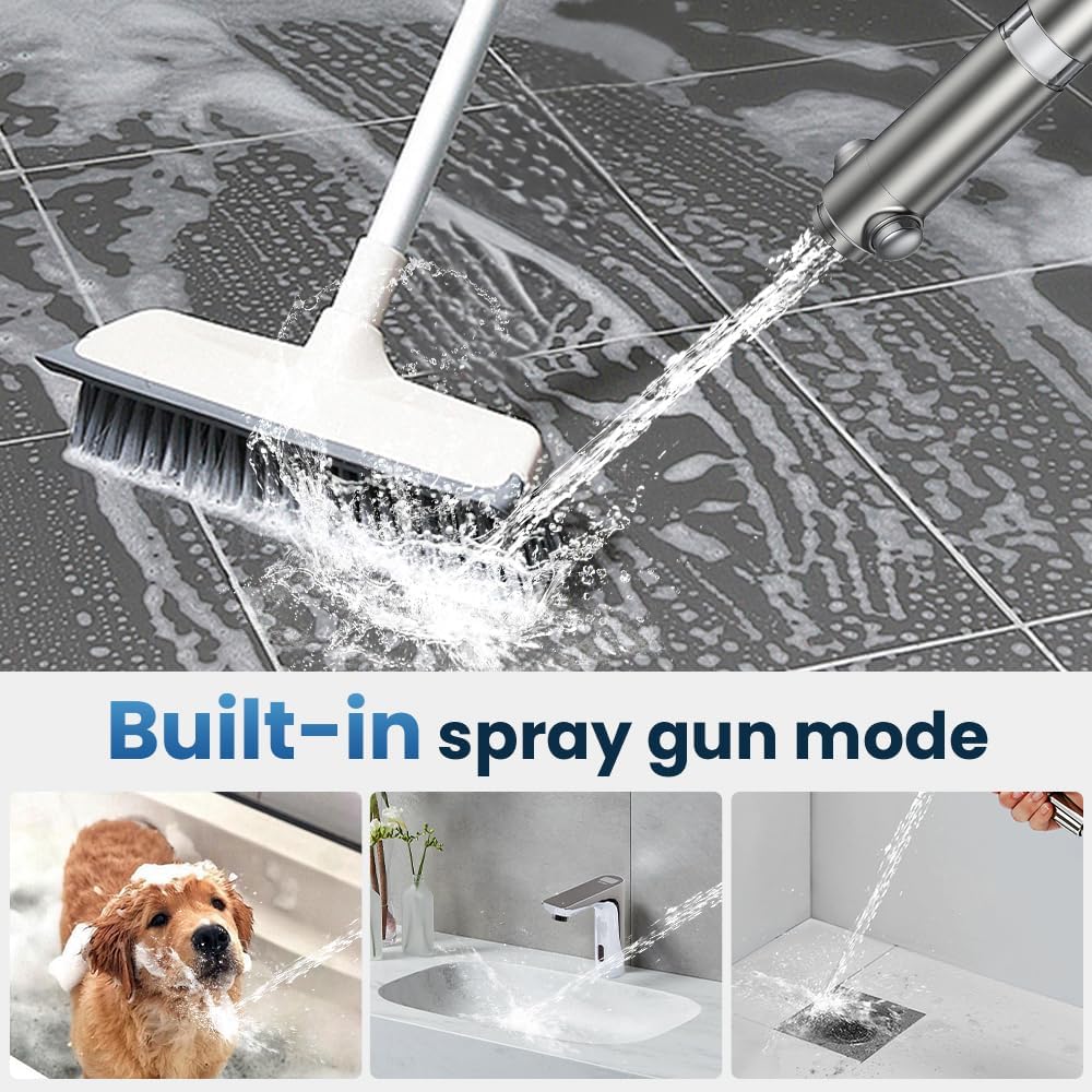 JOMST Filtered Shower Head with Handheld,High Pressure Shower Head 4 Spray Modes,ShowerHead with ON/OFF Switch for Pets,Built-in Power Wash to Clean Tub,Shower Heads Combo with Stainless Steel Hose