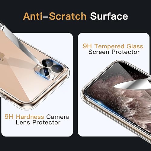 Miniatura 6 de JETech Funda 5 en 1 para iPhone 11 Pro Max de 6.5 pulgadas, con 2 protectores de pantalla para lente de cámara, no se pone amarillenta, a prueba de