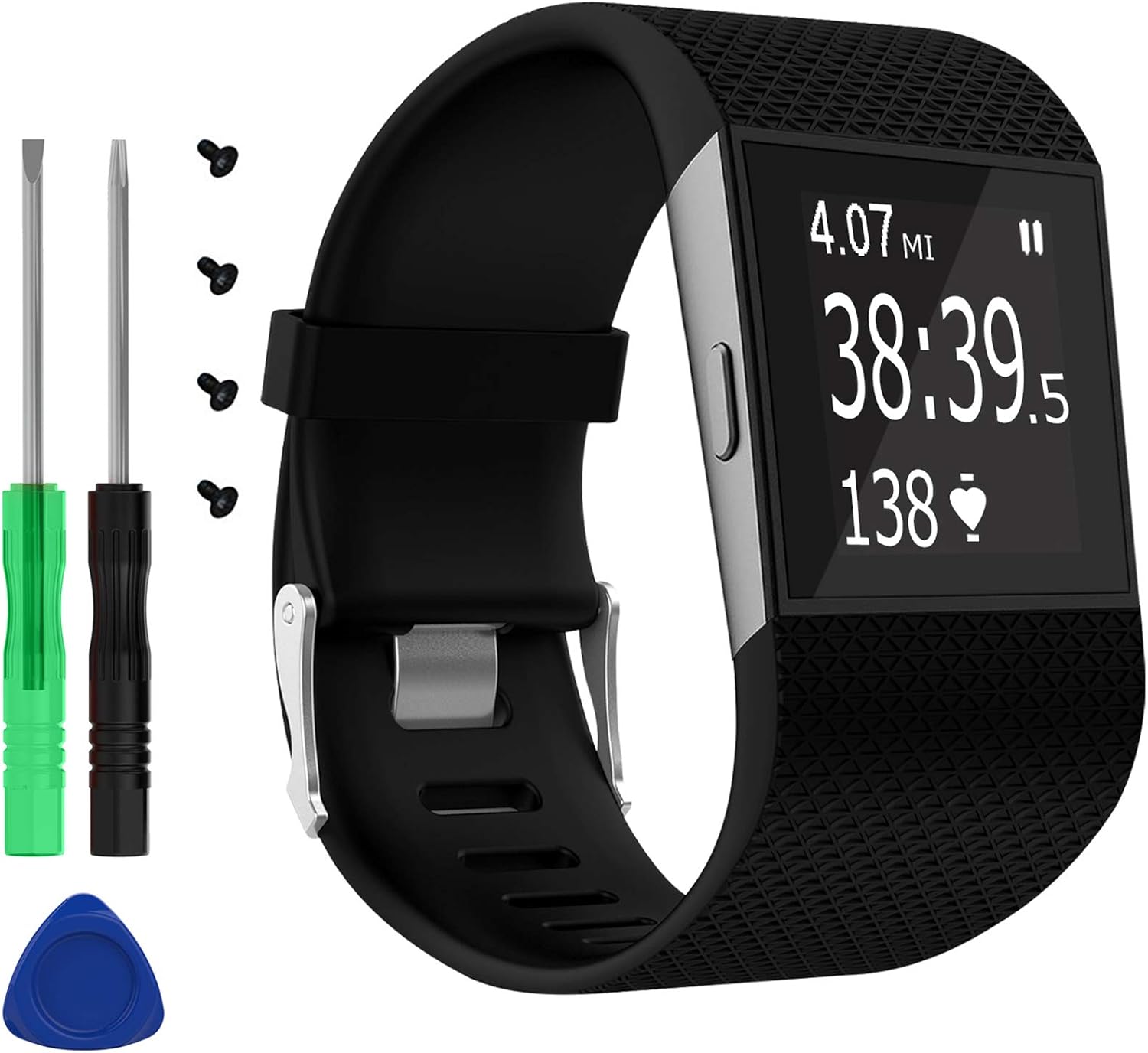 KingAcc for Fitbit Surge Bands, Replacement Band Strap for Fitbit Surge Watch Fitness Tracker Original Wrist Band Accessories Small & Large