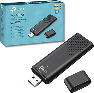 Archer TX20U WiFi Dongle, AX1800 Wireless Wi-Fi 6 USB wifi Adapter for PC/Laptop, Dual Band USB 3.0 SuperSpeed Wi-Fi dongle, MU-MIMO, Lower Latency, Highly Secure WPA3, Supports Windows 10/11