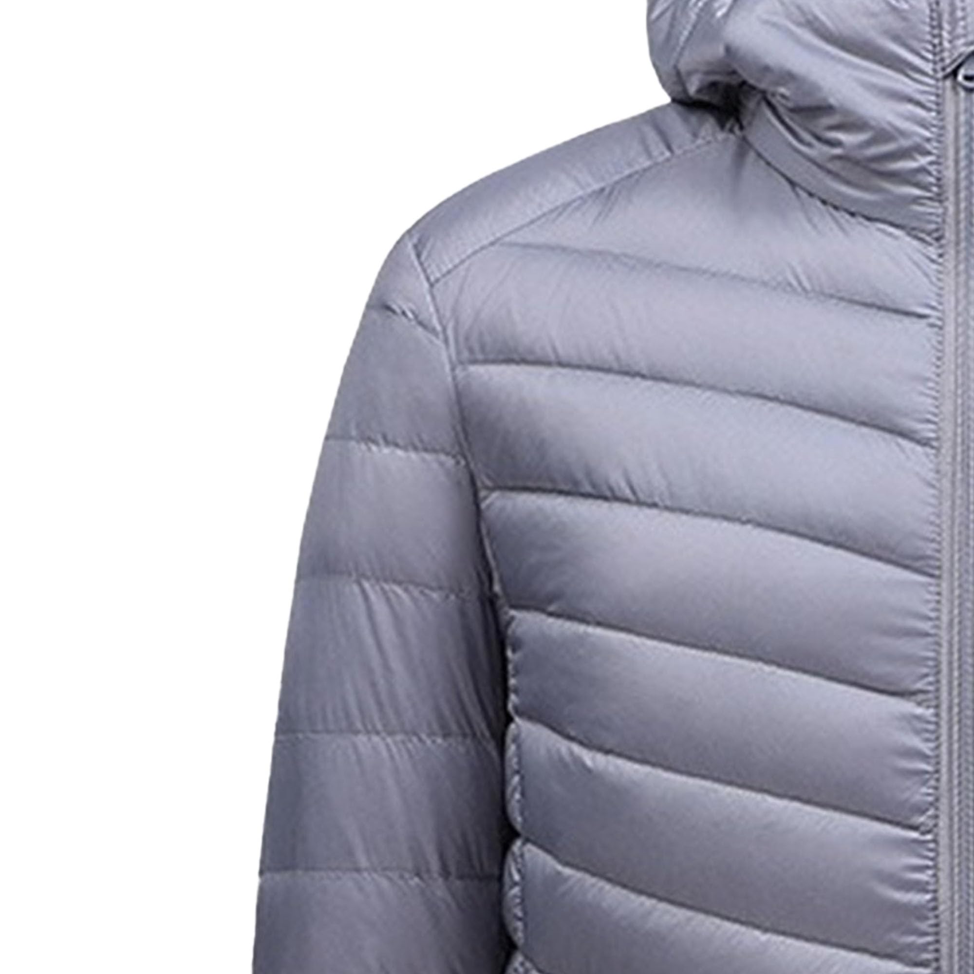 Giacca invernale da uomo con zip integrale, ripiegabile, con cappuccio, calda giacca trapuntata invernale da uomo casual