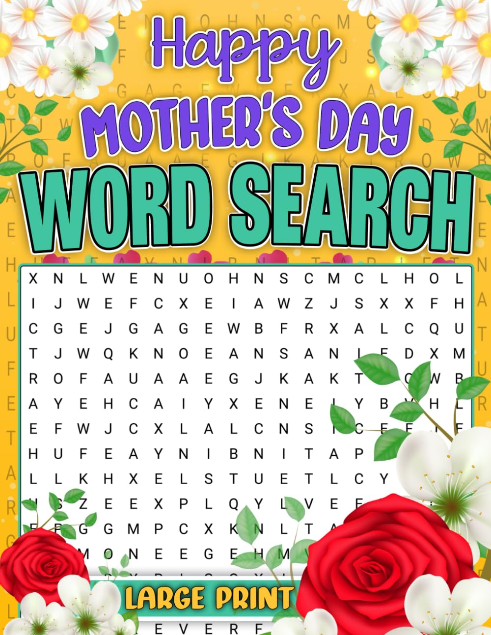 Happy Mother's Day Large Print Word Search: Mother's Day Word Search Puzzles Book, Celebrating Motherhood with Thoughtfully Themed Word Find Puzzles
