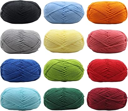 Ultra Soft 4Ply Milk Cotton Yarn for Crocheting and Knitting - Professional Needlework DIY Wool for Home Projects - Dark Blue