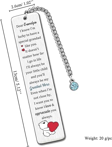 Miniatura 4 de Marcadores para el Día del Padre Apreciar Regalo Hombre Marcador de libros Abuelo Mi Gran Héroe Regalo de Cumpleaños Retiro Apreciar Citas de Amor