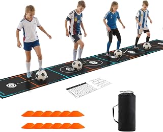 Soccer Training Mat, Non-Slip Footwork Practice for 1-4 Players