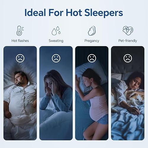 Miniatura 3 de BEDELITE Edredón refrescante tamaño Queen, mantas refrescantes de doble cara para personas que duermen con calor, edredón de verano ligero y