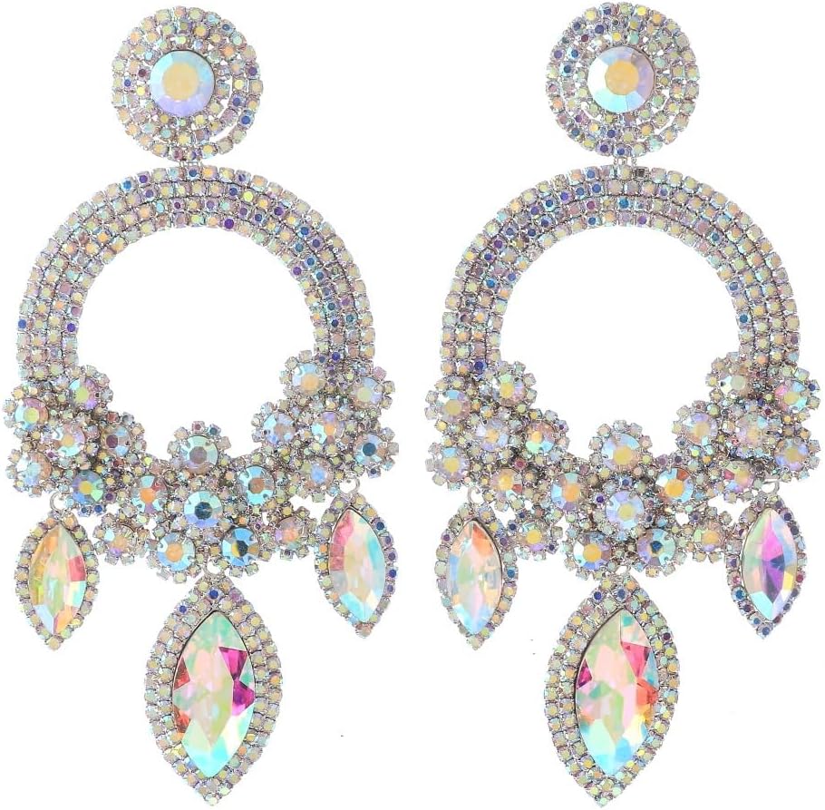 Large Rhinestone Chandelier Earrings