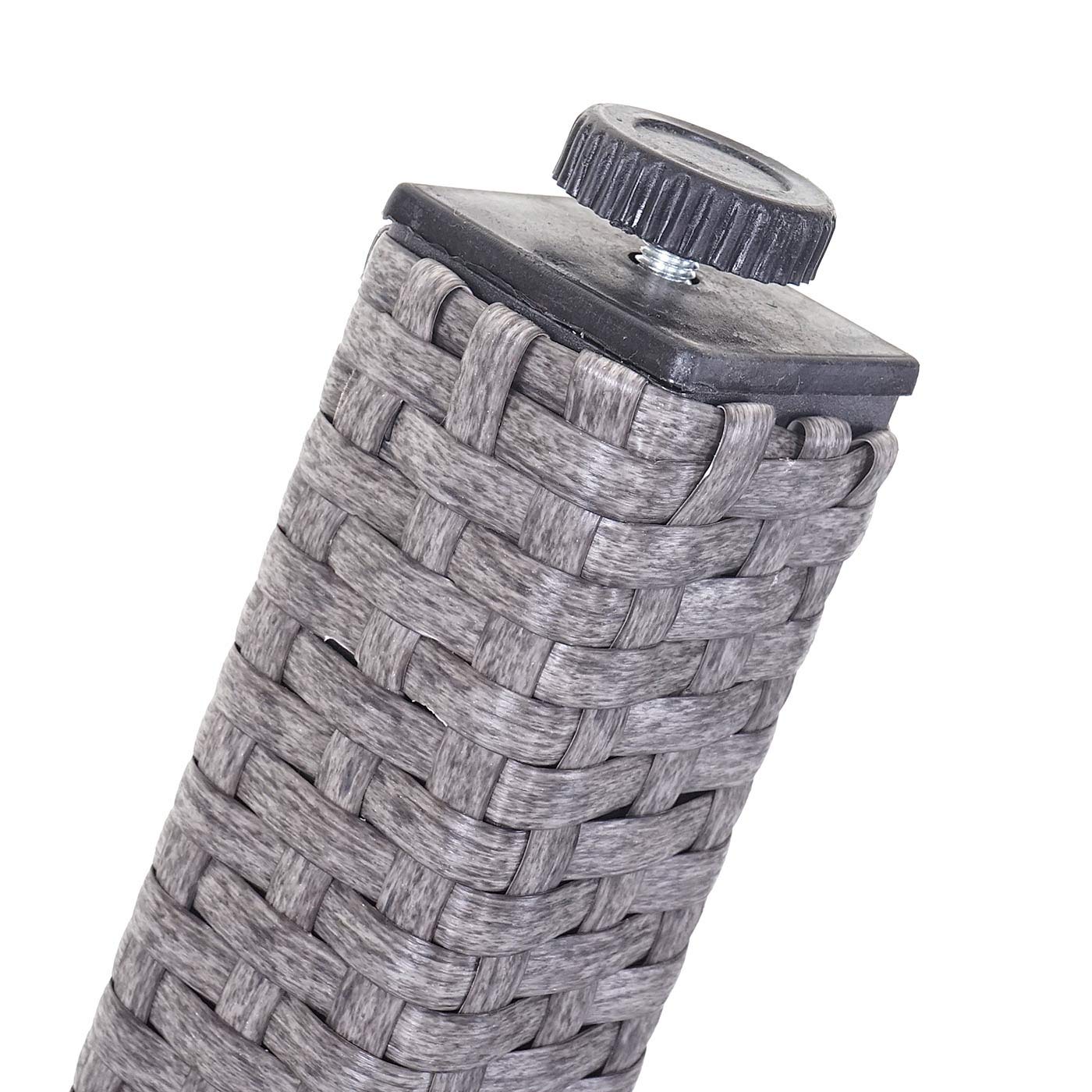 Mendler Poly-Rattan Gartentisch Cava, 80x80cm - grau | Esstisch, Beistelltisch, Tisch mit Glasplatte