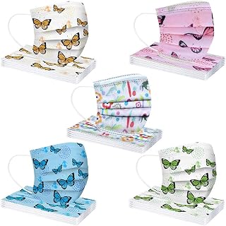 HappyShopYZ 50PC Children's Disposable Face_Masks Cute Tie-dye Colorful Pattern Face Covering 3Ply Non-Woven Protection Mouth Shield With Elastic Ear Hooks for Kids School Outdoor Sports