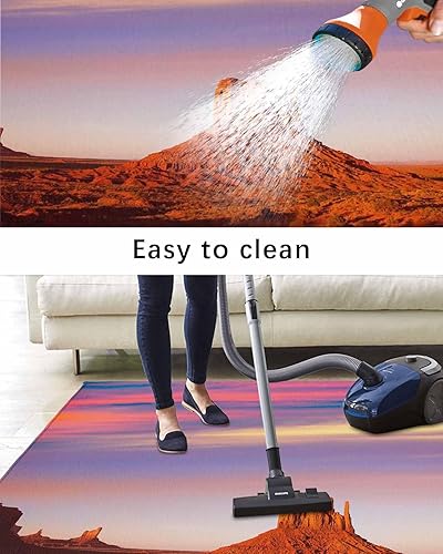 Miniatura 6 de Outdoor Area Rugs for Patio 6x9FT, Desert Dreamy Sunset Sundown Sky Natural Sand Building Landscape Entryway Rug Carpet Doormat, Large Floor Mat for