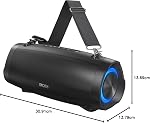 DOSS Boom extrême Pro D100 Haut-parleur Bluetooth avec 140W Le pic, 70W Bold Sound, Extra Bass, 24H Temps de jeu, lumières Beat-Sync, IPX6 Imperméable, Bracelet portable pour l'extérieur, Camping-Noir
