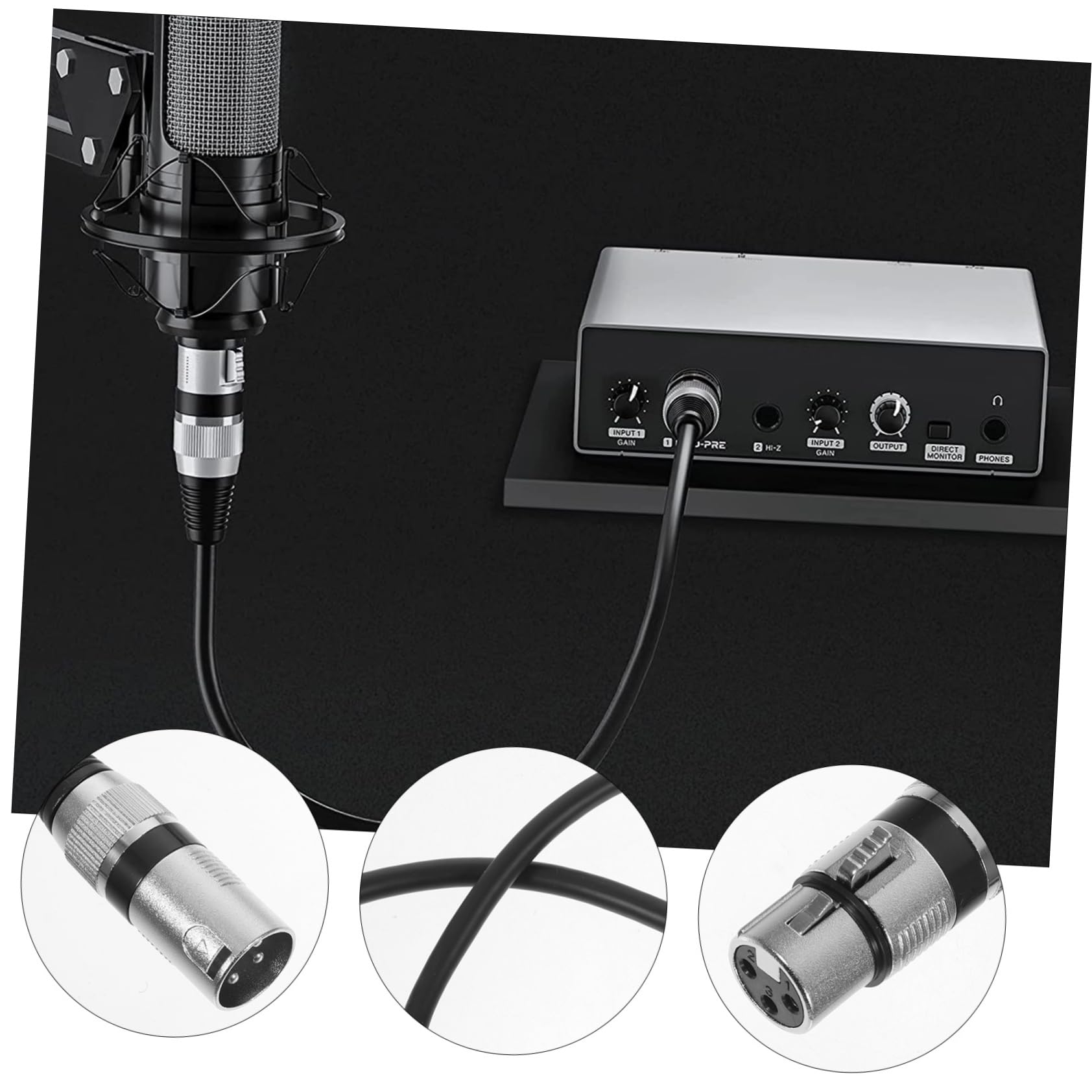 TOYANDONA 6piezas Cable De Micrófono Macho Hembra Para De Grabación y Ktv Transmisión De Audio Rápida