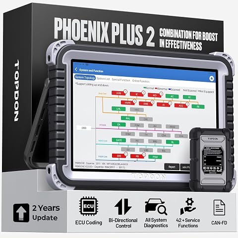 TOPDON Phoenix Plus 2 OE-Level Scanner with ECU Coding, Bi-Directional Control,