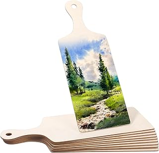 48 Pcs Mini Wooden Cutting Board with Handle, 9.5x3.5 Inch Original Wood Charcuterie Serving Boards for DIY Crafts, Kitchen Decor, and Christmas Thanksgiving Gifts