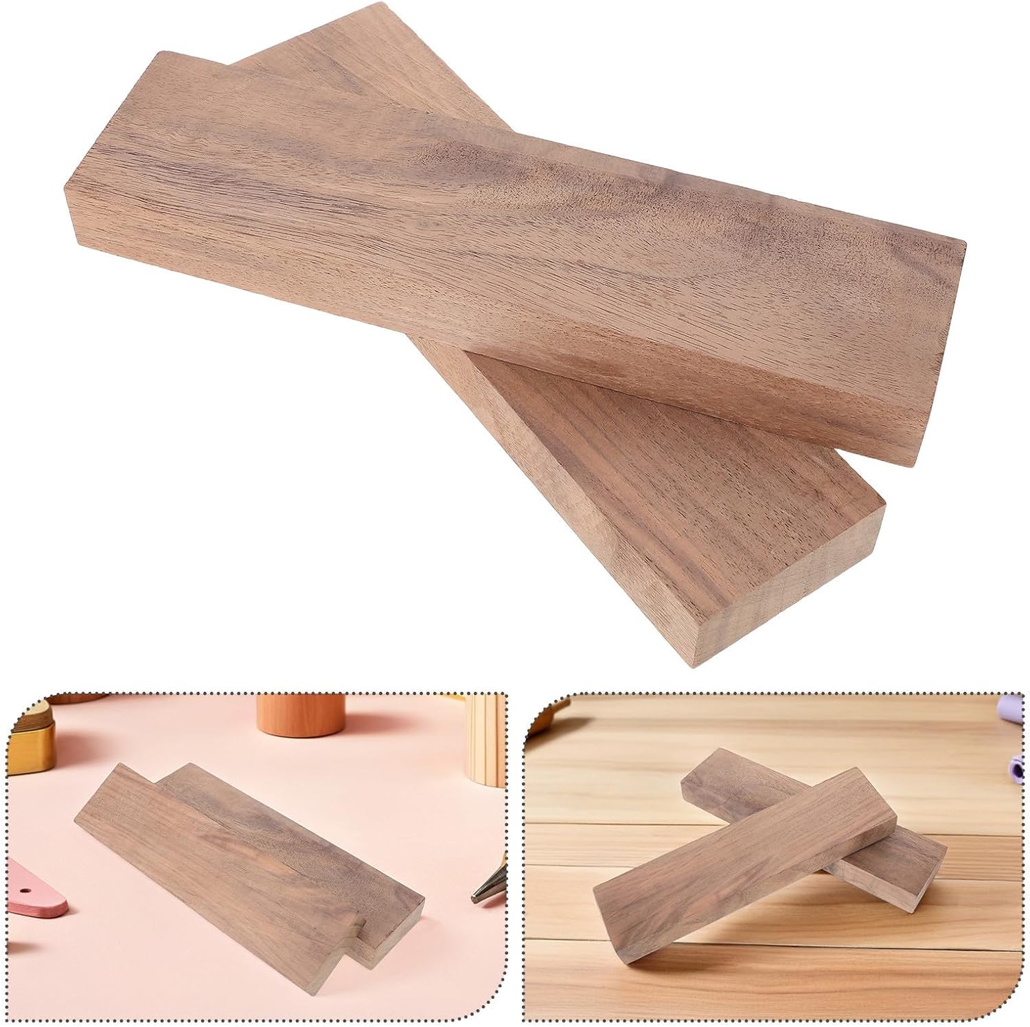 2pcs Walnut Wood Sheets for Carving Crafting, Unfinished Planks