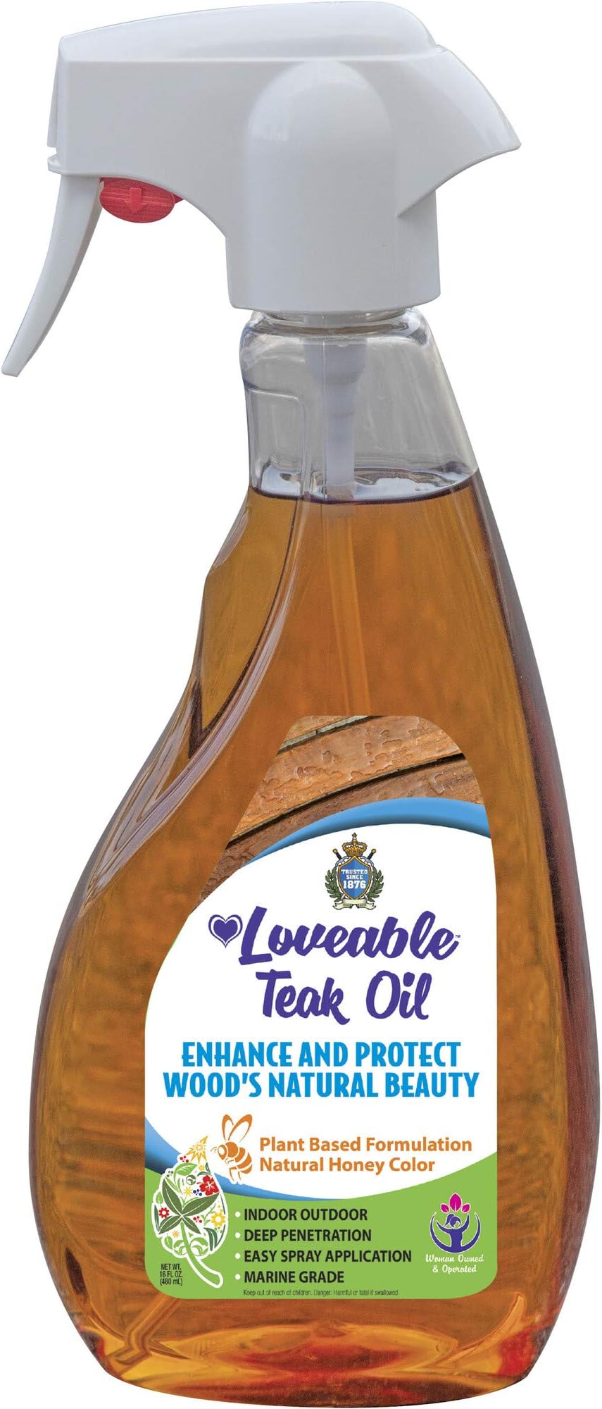16 oz. Loveable Protective Teak Oil - Convenient Spray Bottle