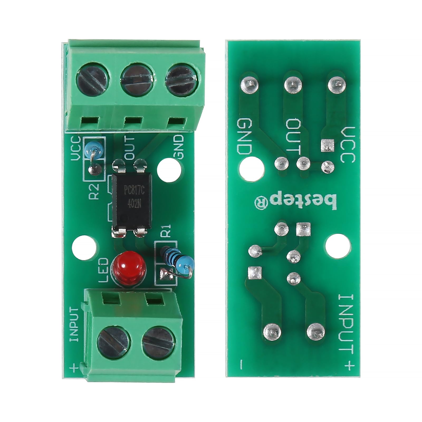 AOICRIE 6pcs PC817 1 Channel Optocoupler Isolation Module 1CH Optocoupler PC817 3-5V 12V 24V Photoelectric Isolator PNP NPN Signal Converter Rail Holder PLC Drive Motor Board