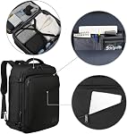 MATEIN Travel Backpack, Extra Large Carry on Backpack Expandable Airplane Approved Travel Bag for Men and Women, Water Resistant Lightweight Daypack for Flight 40L, Black