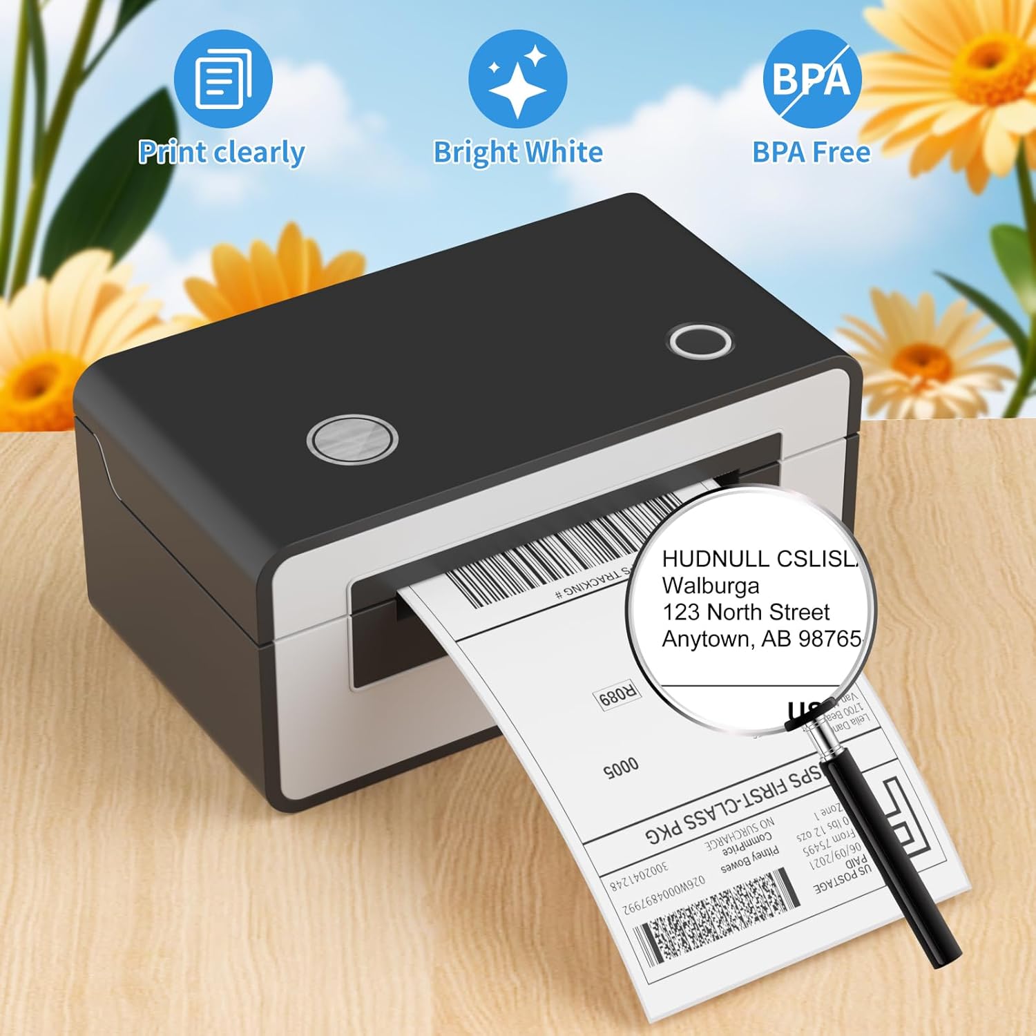 8 Rolls 4x6 Direct Thermal Shipping Labels 450 Labels/Roll Compatible with Zebra 2844, 2843, 2844z Eltron, Address Label for Logistics E-Commerce Mailing Warehouse Thermal Label for FBA USPS,