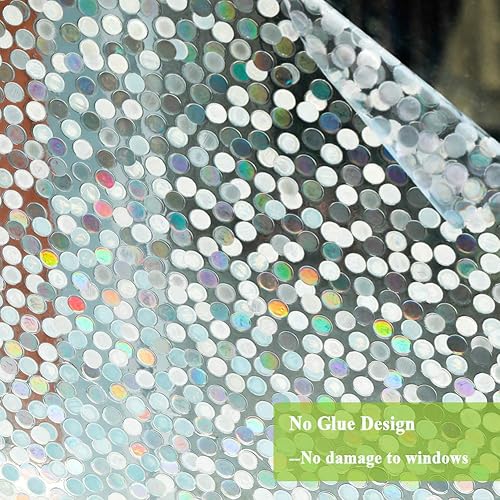 Miniatura 7 de Película decorativa para ventana, pequeños puntos de baja privacidad, adherencia estática, sin pegamento, extraíble, anti UV, para decoración del