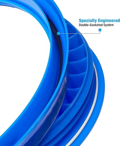 Miniatura 3 de Gamma Seal Tapas para cubos de 3.5, 5, 6 y 7 galones, paquete de 6 tapas gamma azules, tapas reutilizables sin BPA de grado alimenticio, fabricadas