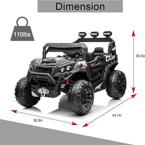 Miniatura 2 de POSTACK 4X4 Ride-On UTV Buggy 24V Ride On Toy Car w 2.4G Remote Control Electric Ride On Off-Road Truck Car with Spring Suspension for Kids