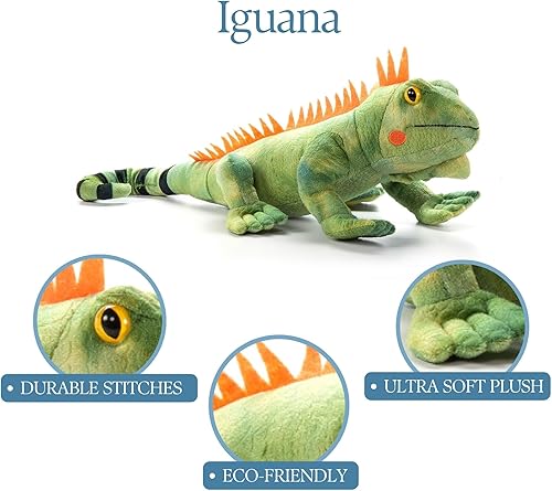 Miniatura 3 de The Petting Zoo Iguana - Peluche de peluche, regalos para niños, animales reptiles salvajes Onez, juguete de peluche de iguana de 18 pulgadas