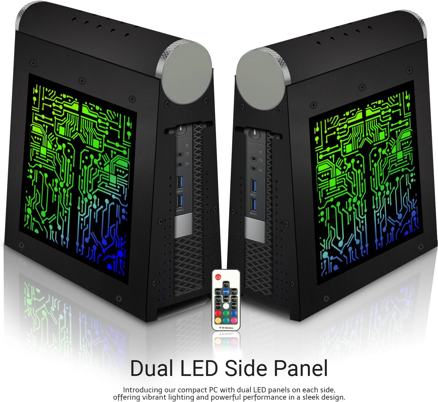 TechMagnet CyberCube Mini PC Bundle, Intel Core i5, 32GB RAM, 1TB SSD, RGB Kit, Webcam, Windows 11 Pro (Renewed)