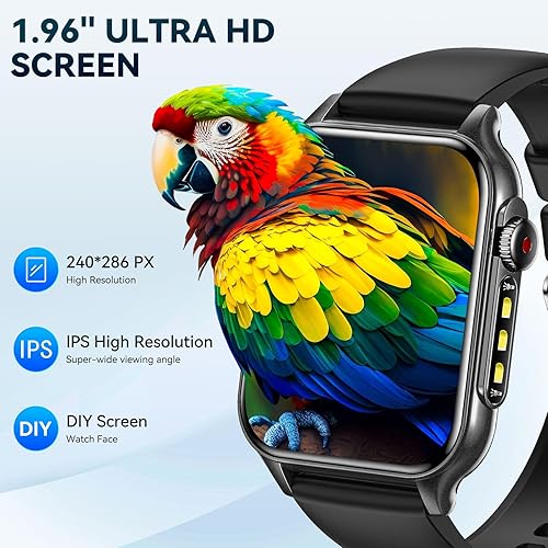 Miniatura 7 de Relojes inteligentes para mujeres y hombres (responder/hacer llamadas) con linterna LED, pantalla táctil HD de 1.96 pulgadas, monitor de sueño de