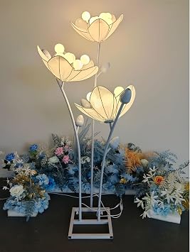 Flower Stand Lamp Wedding Floor Lamp Huge Flower Decoration Wedding Reception Birthday Valentines Day Party Background Decoration Photography Props Warm light