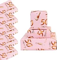 Vista 11 de Zayin Papel de regalo para cumpleaños número 30, 5 hojas de 27.6 x 19.7 in, color oro rosa, papel de regalo de feliz cumpleaños para niñas