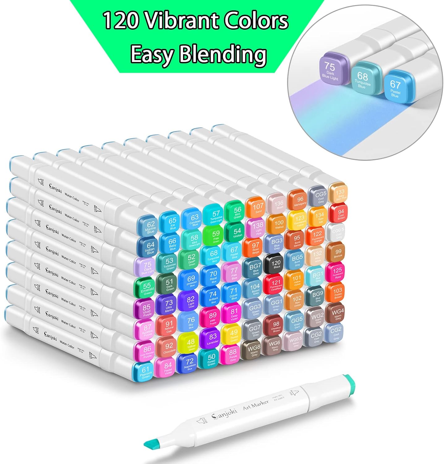 Alcohol Markers 120 colors,Broad&Fine Dual Tip, Permanent Artist Sketch Markers for Artist and Beginner - Image 4