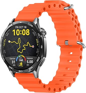 Teknoft 22mm ile Uyumlu Saatler i in Ocean Loop 46mm Silikon Kordon HUAWEI Watch GT6 Pro/GT6/GT5 Pro/GT5/GT4/Watch 4 Pro/GT3/GT3 Pro/GT2/GT2 Pro