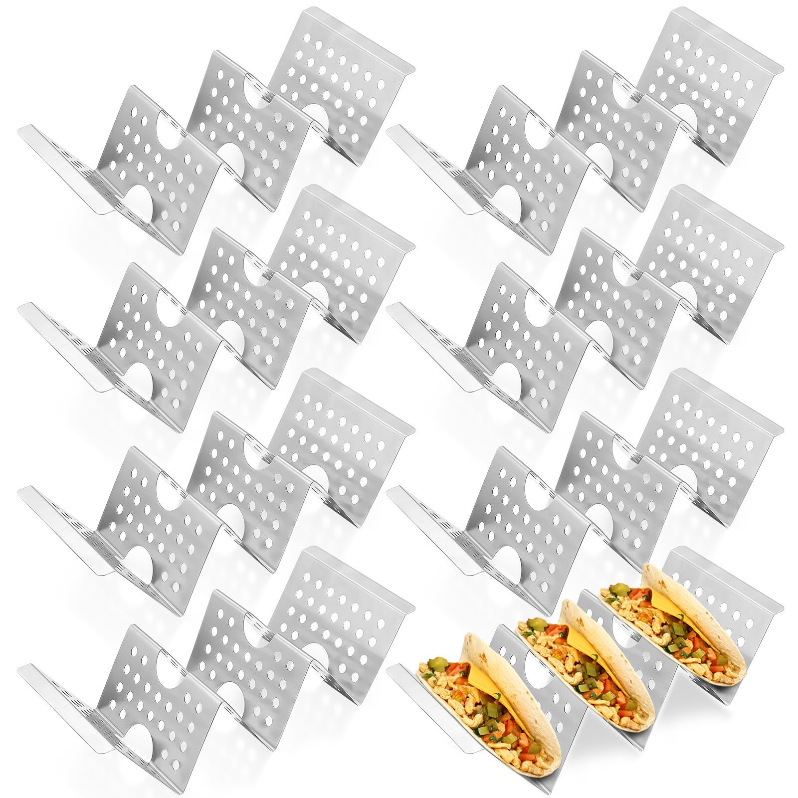 TOYANDONA 8 Piezas Soporte para Tacos de Acero Inoxidable Soporte